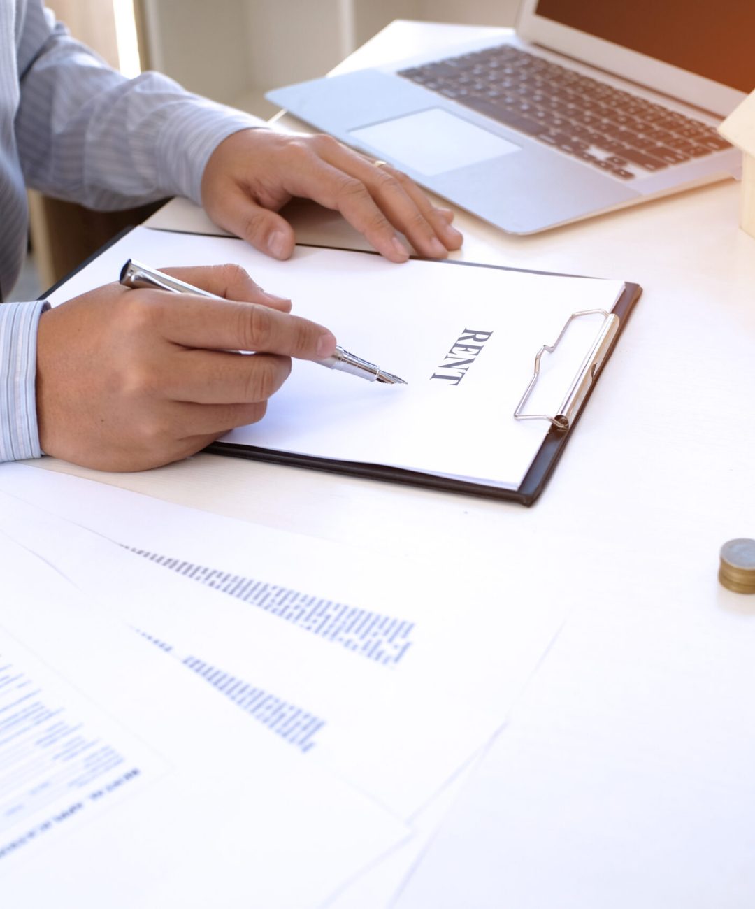 Business people signing contract making a deal with real estate agent Concept for consultant and home insurance concept